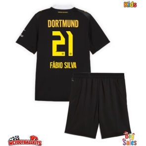 Borussia Dortmund Fabio Silva #21 Replica Away Stadium Kit for Kids 2026-27 Short Sleeve (+ pants)